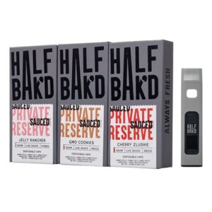 half bakd sauced thc private reserve vaporizer 1000mg